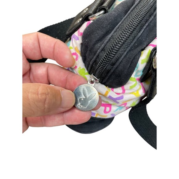 Playboy vintage Multicolor Canvas Faux Leather Shoulder Handbag SKU 9227 - Picture 12 of 16